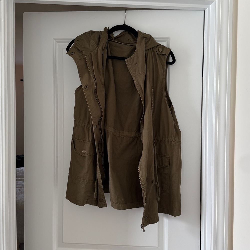 Zenana Outfitters Khaki Utility Vest